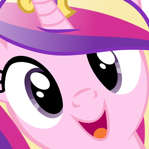 Princess Cadance from My Little Pony in an extreme close-up staring at you.